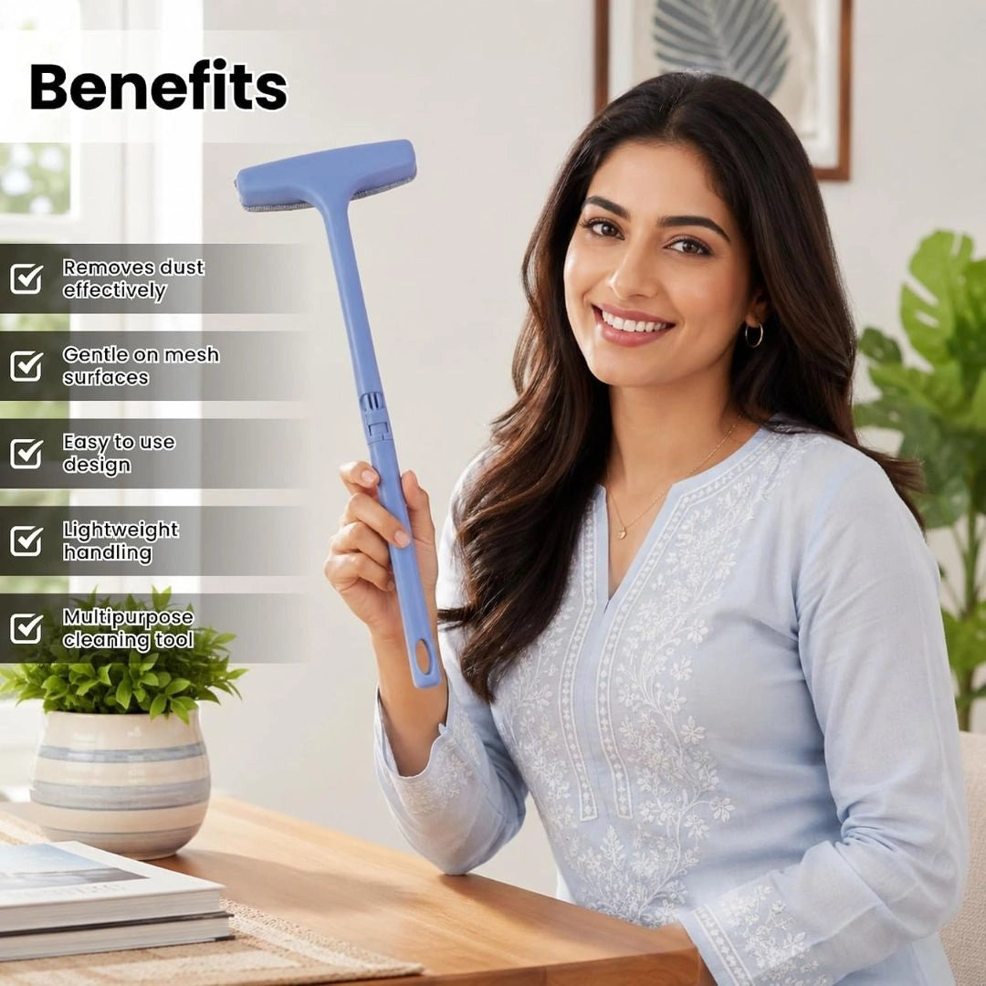 Brush tip cleaning keyboard between keys
